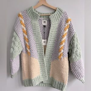 Anthropologie Vicky Knits Pastel Patchwork Cardigan
